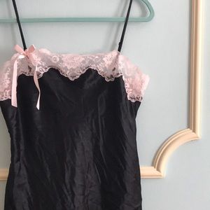 Victoria Secret Black and Pink Night Gown Chemise
